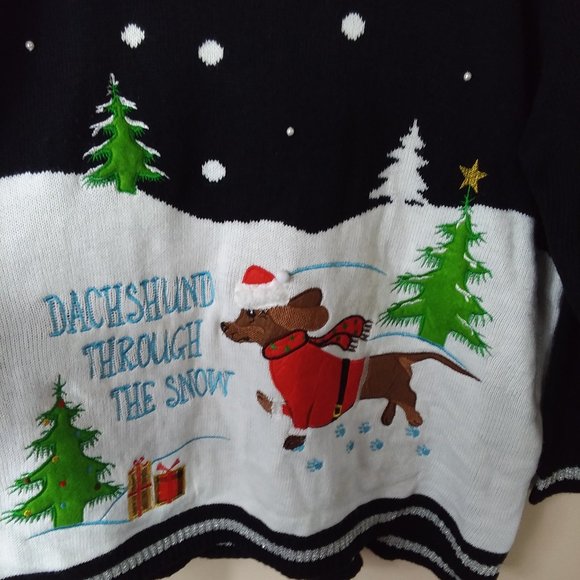 Holiday Time Sweaters - Dachshund Through the Snow sweater 3X Holiday Time
